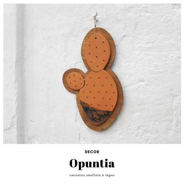 Opuntia - ceramic and wood decoration