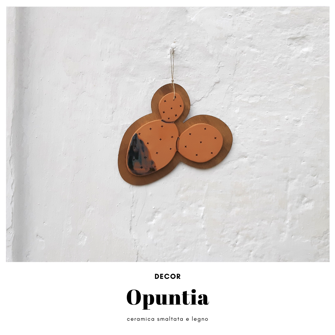 Opuntia - ceramic and wood decoration